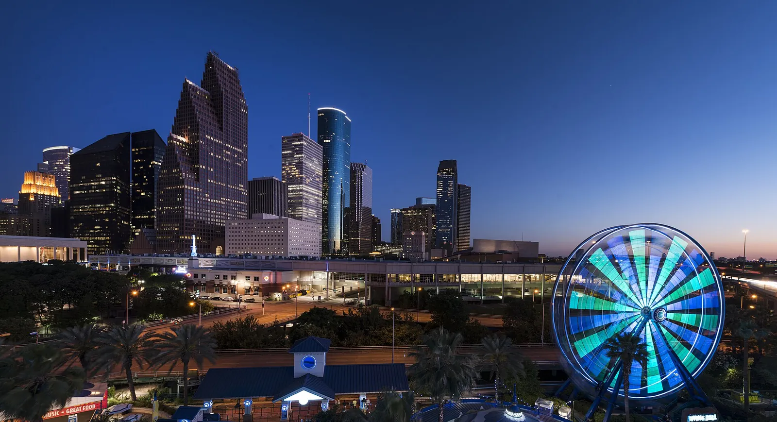 Houston downtown skyline at blue hour